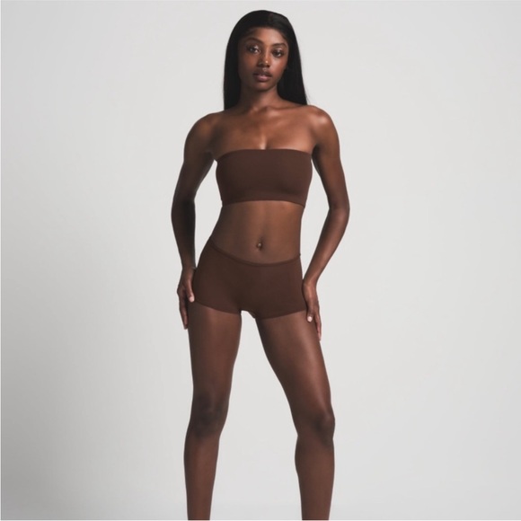 NWT Skims Fits Everybody Bandeau Crop Cocoa Brown Size XS - Picture 6 of 8